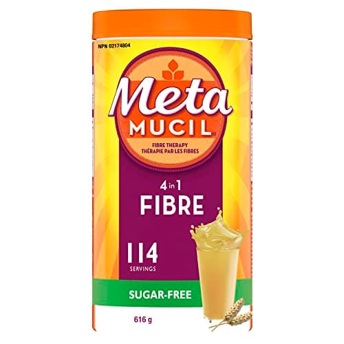 Metamucil, Daily Psyllium Husk Powder Supplement, Sugar-Free, 4-in-1 Fibre for Digestive Health, Unflavoured Smooth Flavored Drink, 114 Servings