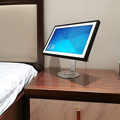 Echo Show 15 Stand Swivel and tilt, Only Made for Echo Show 15 Three Rotating shafts The Base is Made of Aluminum Which Makes The Product More Beautiful and Longer Service Life Silver 025-02CA