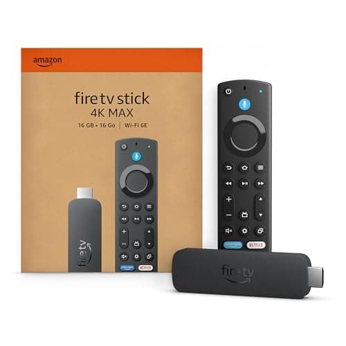 Amazon Fire TV Stick 4K Max (newest model), streaming device, supports Wi-Fi 6E, free & live TV without cable or satellite, Designed for Alexa+