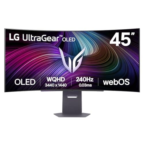 LG Ultragear™ 45GX90SA 45-inch OLED 240Hz 0.03ms WQHD Curved Smart Gaming Monitor webOS(Xbox, Netflix Built in) / USB-C PD 65W / HDMI 2.1 / NVIDIA® G-SYNC® / AMD FreeSync™ Premium