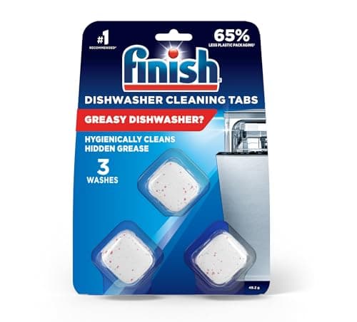 Finish In-Wash Dishwasher Cleaner, Cleans Hidden Grease and Grime, 3 Tablets (3 Washes, 3 Months Supply)