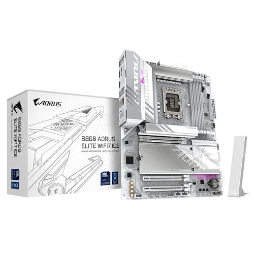 GIGABYTE B860 AORUS Elite WIFI7 ICE Intel Core Ultra (Series 2) LGA 1851 Motherboard, ATX, DDR5, 3X M.2, PCIe 5.0, USB-C, WIFI7, 2.5GbE LAN, EZ-Latch