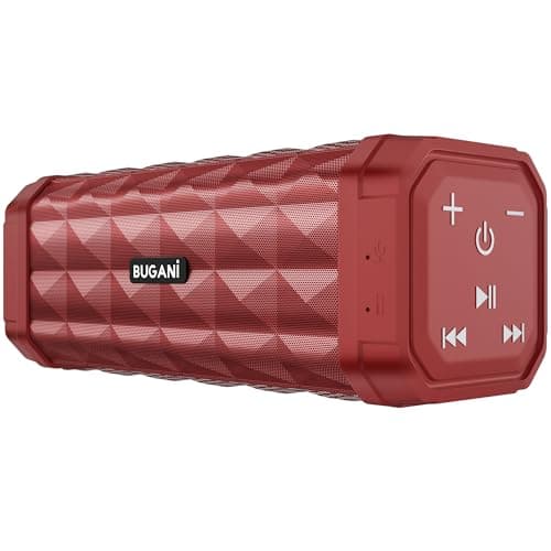 BUGANI Bluetooth Speaker, Portable Speaker Stereo Sound, IPX5 Waterproof Wireless Speaker, Built-in Microphone 24H Play, 100FT Bluetooth Range, Type-C, Outdoor Speakers Suitable for Anywhere