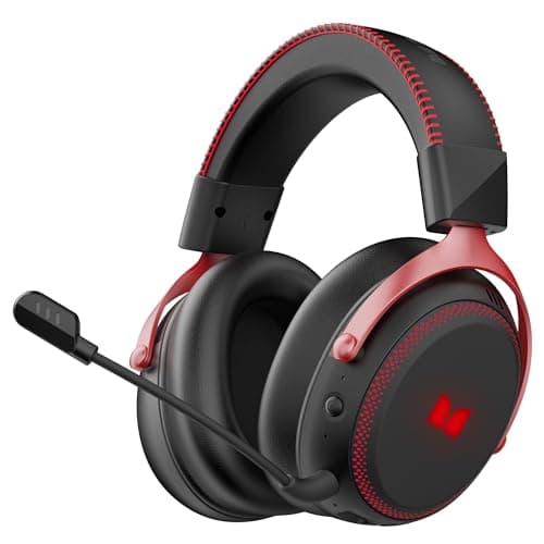 Monster Mission 350 Wireless Gaming Headset for PC, Ps4, Ps5, Xbox Headset with Virtual 7.1 Surround Sound Gaming Headphones, RGB Lights Over Ear Headphones for Switch, Xbox Series X/S, Laptop, Mobile