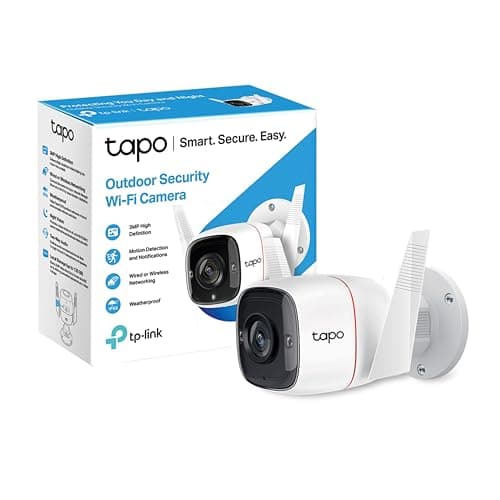 TP-Link Tapo 2K HD Security Camera Outdoor Wired, Built-in Siren, Night Vision, IP66 Weatherproof, Motion/Person Detection, Works w/Alexa & Google Home, Cloud/SD Card Storage, 2-Way Audio,White