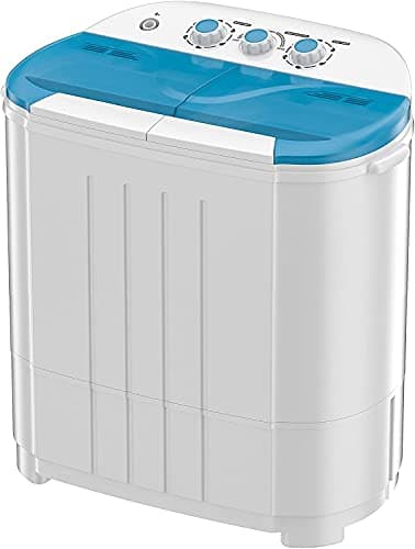 Auertech Portable Washing Machine, 14 lbs Twin Tub Washer Large Compact Laundry Machine with Drain Pump, Semi-automatic 9 lbs Washer 5 lbs Spinner Combo for Dorms, Apartments, RVs
