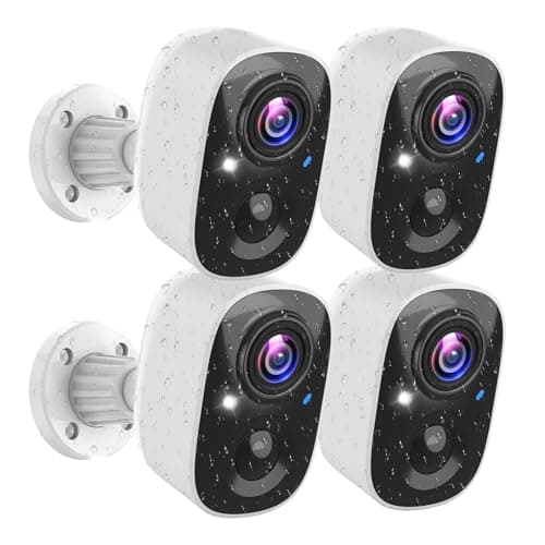 MaxiViz Security Cameras Wireless Outdoor, Battery Powered Security Camera with 2K Color Night Vision, Outside Cameras, AI Motion Detection, 2-Way Talk, IP66 Weatherproof, SD/Cloud Storage, 4 Packs