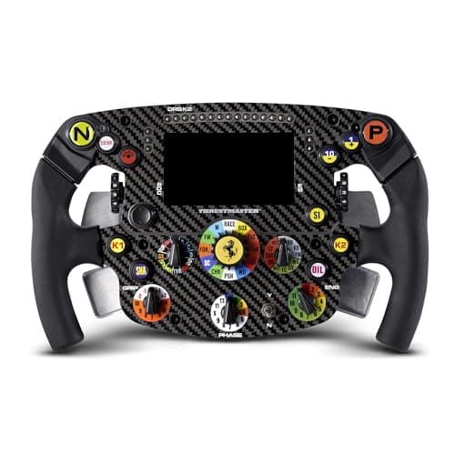 Thrustmaster Ferrari SF1000 Edition Formula Wheel Add-On, Carbon Fiber Faceplate, Built-In IPS LCD Display, 25 Action Buttons, Magnetic Paddle Shifters, Compatible with PS5, Xbox Series X|S & PC