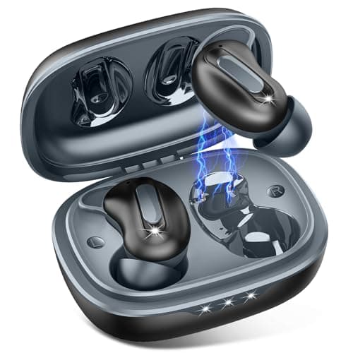 Sleep Earbuds, Mini ANC Wireless Earbuds for Side Sleepers, Sleep Mode All-Night Battery, Bluetooth 5.4 Headphones Deep Bass 4 ENC Noise Cancelling Mic, IPX7 Waterproof Ear Buds for Android iOS Black