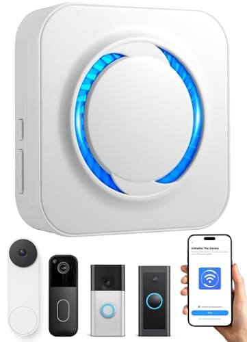 LUCKYDUO Smart Wireless Doorbell Chime - Compatible with Blink, Ring, Google Nest Video Doorbells, APP Setup, 5 Adjustable Volume Ringer, Wireless Door Bells Chimes for Business/Home When Entering