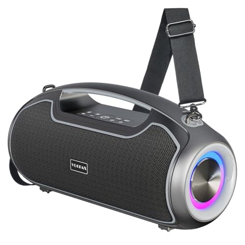 Portable Bluetooth Speakers Wireless, 200W Peak Loud Sound/Deep Bass for Party, IP65 Waterproof Outdoor Speaker w/ 2*Subwoofer/2*Tweeter/DSP/Bass Boost/TWS/TF/USB/AUX, 24H Playtime