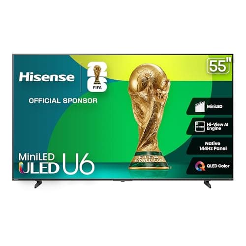Hisense 55U68QF - 55" 4K UHD Best Value Mini-LED Smart Gaming Fire TV, QLED, Native 144Hz, Motion Rate 480, Dolby Vision IQ, Dolby Atmos, Game Mode Pro, Alexa Built in (2025 Model)