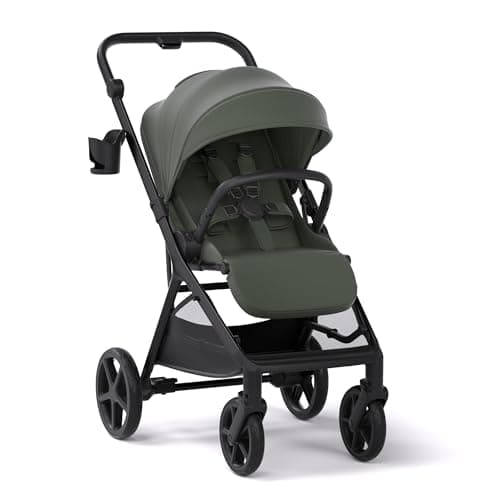 Mompush Vira All-Terrain Stroller, One-Hand Fold Baby Stroller with XL UV50+ Canopy, Multi-Position Recline, Adjustable Handlebar, Removable Washable Seat Pad, Large Storage Basket, Newborn to Toddler