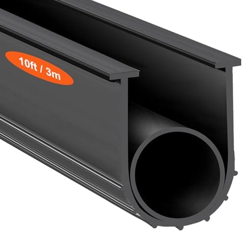 VEVOR Garage Door Seals Bottom Rubber, U Shape +O Ring Combination Garage Door Bottom Weather Seal, 10ft Weatherproofing Garage Door Seal, 5/16 inch T-Ends and 3 3/4 inch Width, for Doors, Black