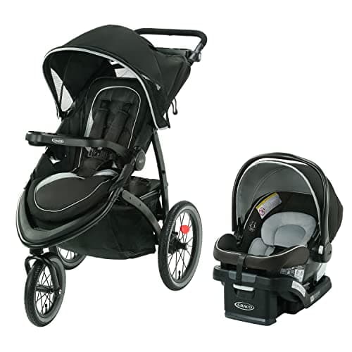 Graco FastAction Jogger LX Travel System, Compact Jogging Baby Stroller and Car Seat Combo with SnugRide SnugLock 35 Lite Infant Car Seat, Rear-Facing from 1.8-16 kg (4-35 lb), Mansfield