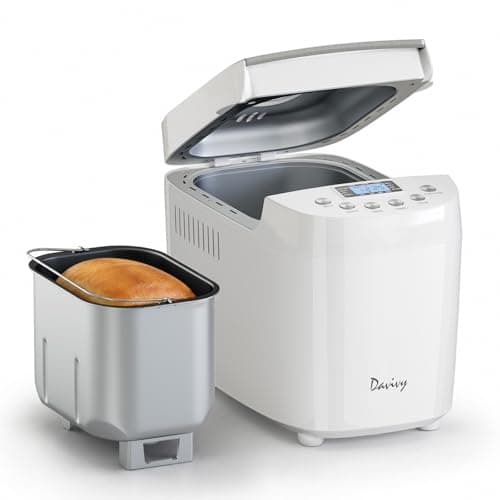 Davivy 3 lb Bread Maker Machine with 2 pairs Kneading Paddles,15-in-1 Automatic Bread Machine Nonstick Pan for Bread, Gluten free, 3 Loaf Sizes and 3 Crust