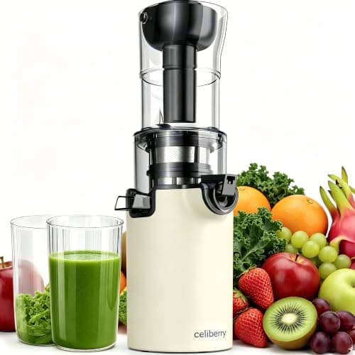 celiberry Cold Press Juicer Machine, Compact Slow Masticating Juicer
