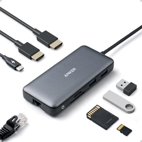 Anker Laptop Docking Station Dual Monitor, 8-in-1 USB C Hub