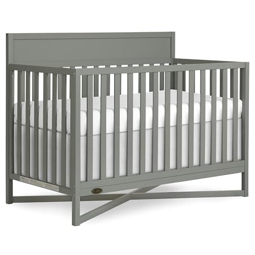 Dream On Me Owen 5-in-1 Convertible Crib in Seagrass, Converts from Crib to Toddler Bed, Day Bed, Kids Sofa & Full Size Bed