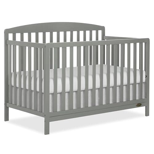 Dream On Me Odelle 5-in-1 Convertible Full-Size Baby Crib in Sea Grass, GreenGuard Gold & BSA, Converts to Toddler, Day & Full-Size Bed, Sustainable Pinewood, 3 Mattress Heights