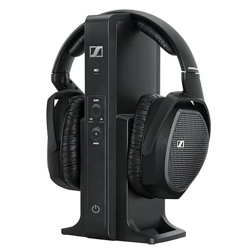 Sennheiser RS 175 RF Wireless Headphones For TV System with Bass Boost and Surround Sound Modes, Compact and Ergonomic, Wireless TV Listening, Black
