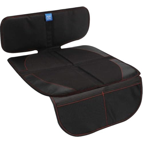 Funbliss Car Seat Protector for Child Car Seat,Auto Seat Cover Mat for Under Carseat with Thickest Padding to Protect Leather & Fabric Upholstery,PVC Leather Reinforced Corners