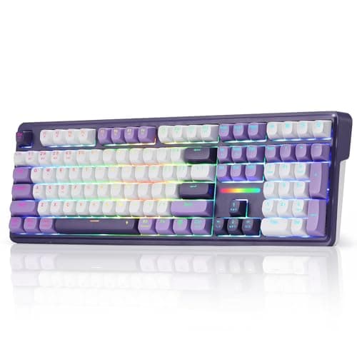 Redragon K745 PRO Wireless Gasket RGB Gaming Keyboard, 108 Keys Mechanical Keyboard w/Extra 4 Hotkeys, Hot-Swap Socket, 5-Layer Noise Dampening, See-Through Round PBT Keycaps, Mint Mambo Switch