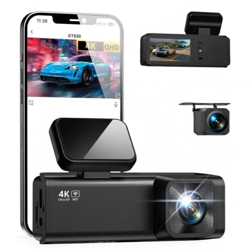 Dash Cam Front and Rear Camera 4K+1080P Dashcam for Cars