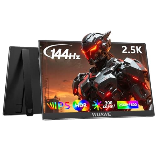 WUAWE 16" 2.5K 144Hz Portable Gaming Monitor, 2560x1600 100% sRGB Kickstand, HDR, FreeSync, Ultra Slim, Blue Light, External Second Computer Monitor for PC