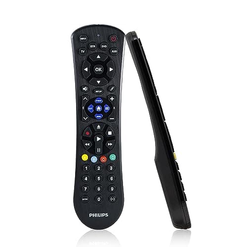 Philips Universal Remote Control for Samsung, Vizio, LG, Sony, Sharp, Roku, Apple TV, RCA, Panasonic, Smart TVs, Streaming Players, Blu-ray, DVD, 4-Device, Black, SRP9243B/27