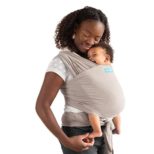 Moby | Elements Wrap | Baby Carrier and Wrap in One for Mothers, Fathers, and Caregivers | Designed for Newborns, Infants, and Toddlers | Holder Can Carry Babies up to 33 lbs | Taupe