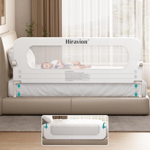 Bed Rail for Toddlers, Baby Bed Rail Guard with U-Shape Base, Height Adjustable & Foldable Toddler Bed Rails for Full Size, Queen, King, Twin