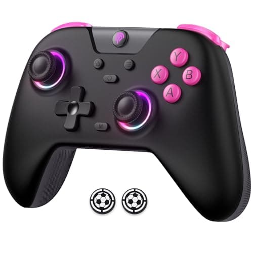 EasySMX X05 2.4g Wireless Controller for PC/iPhone/Android/Switch & Steam Deck- Bluetooth Controller Gamepad with Hall Effect Joysticks and Trigger,Turbo,Rumble Vibration and RGB Lighting,Ideal for Mainstream Football Games and Other Types of Games on the Market.