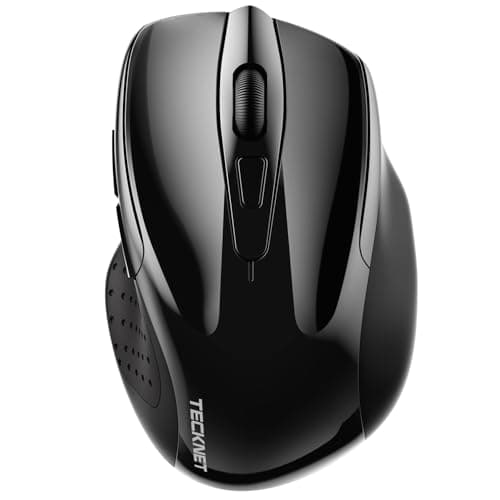 TECKNET Wireless Mouse, BT 5.0/2.4G, Silent 4800 DPI 6 Buttons, Black