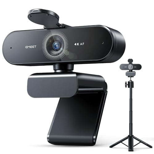 EMEET NOVA 4K Webcam with Tripod, PDAF Autofocus, Adjustable Heights