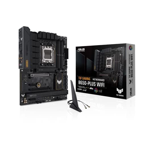 ASUS TUF Gaming B650-PLUS WiFi AMD B650 AM5 Ryzen Desktop 9000 8000 and 7000 ATX Motherboard, 14 Power Stages, PCIe 5.0 M.2, DDR5 Memory, WiFi 6 and 2.5 Gb Ethernet, USB4 Support Aura Sync