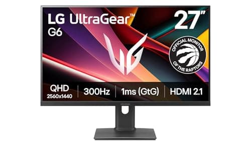 LG Gaming Monitor 27G64NA-B Ultragear G6-27 inch/QHD / 300Hz / IPS / 1ms GtG/NVIDIA G-SYNC, FreeSync Premium/DCI-P3 95% / VESA DisplayHDR 400 / USB-C PD 15W / Adjustable Stand Black