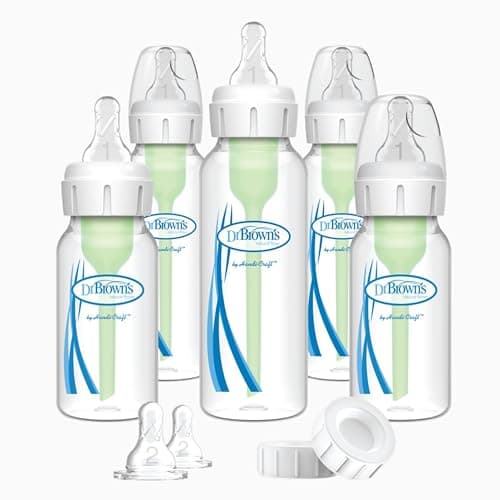 Dr. Brown’s Natural Flow® Anti-Colic Options+™ Narrow Baby Bottle Newborn Gift Set with Baby Bottle Travel Caps