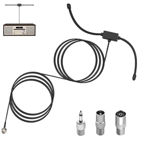 AMTAM DAB FM Radio Antenna DAB FM Dipole Antenna with 3m Cable for Improved Radio Reception | for Portable Radio Tuner Stereo Receiver AV Receiver Amplifier HiFi Stereo Receivers