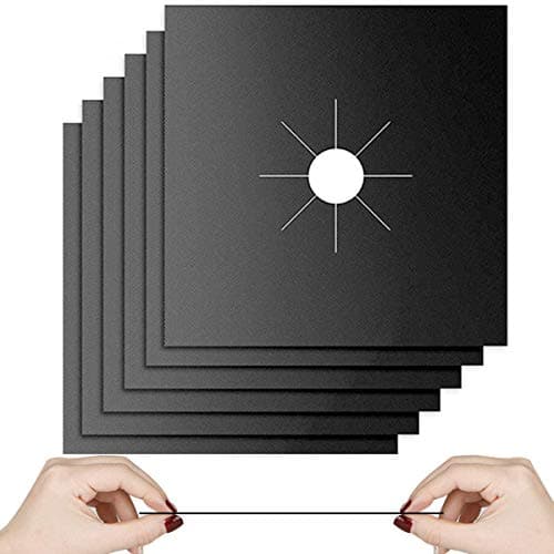 10 Pack Gas Stove Burner Liners, Non-Stick Reusable Gas Range Protectors Stove Top Covers for Gas Burners Heat-resistant,Double Thickness, Dishwasher Safe, Easy to Clean 10.6”x10.6”