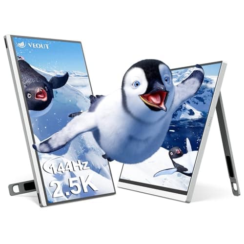 Veout 16” Portable Monitor 2560x1600(2.5K) 144Hz, Gaming Monitor with USB-C & Mini HDMI for PC/Laptop/PS5/Phone, Portable Second Laptop Screen for Office & Entertainment, Mini Display with Support