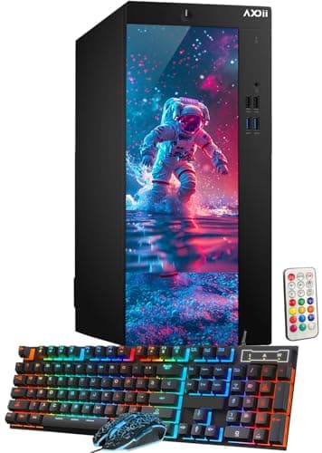 AXOII RGB Gaming PC Desktop Computer, Intel Core i7 Processor Upto 4.0GHz, GeForce GTX 1650 4GB, 32GB DDR4, 1TB NVMe SSD, Wi-Fi, Bluetooth, Windows 11 Pro (Renewed)