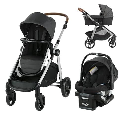 Graco Modes Nest2Grow Travel System, Baby Stroller and Car Seat Combo with SnugRide 35 Lite Elite Infant Car Seat, Rear-Facing from 1.8-16 kg (4-35 lb), Riordan