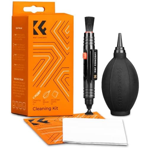 K&F Concept 3-in-1 Camera Cleaning Kit with Lens Brush Pen, Rocket Air Blower, Microfiber Cleaning Cloth, Lens Cleaner Kit for Canon Nikon Pentax Sony DSLR Cameras Cleaning Tool Accessories