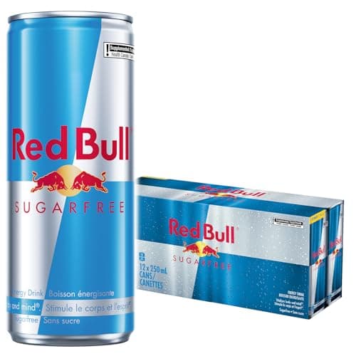 Red Bull Energy Drink, Sugar Free, 250ml (12 pack)