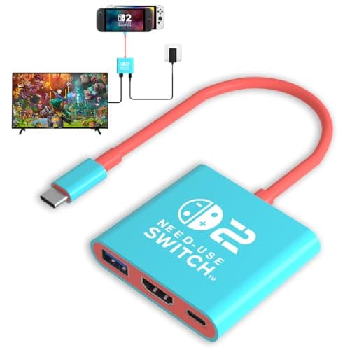 Switch 2 Dock for Nintendo Switch Docking Station,Portable Nintendo TV Adapter Compatible Steam Deck/Switch2/OLED/Support Switch TV Dock Mode with HDMI2.0, Replacement Travel Docking for Nintendo1/2