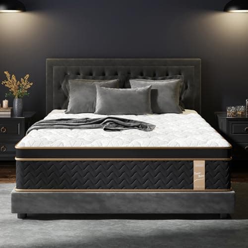 Queen Mattress 12 Inch, Luxury Hotel Cooling Queen Size Hybrid Mattress in a Box, 7-Zones Individual Pocket Spring, Extra Hip/Shoulder/Lumbar Support, Fiberglass-Free, 365-Night Trial,CertiPUR-US