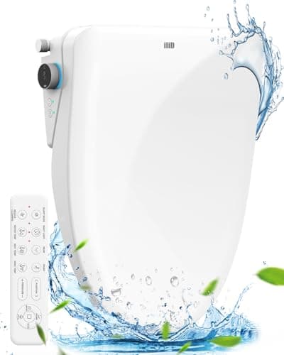 iliD Heated Bidet Toilet Seat with Remote, Electric, Warm Water, Elongated
