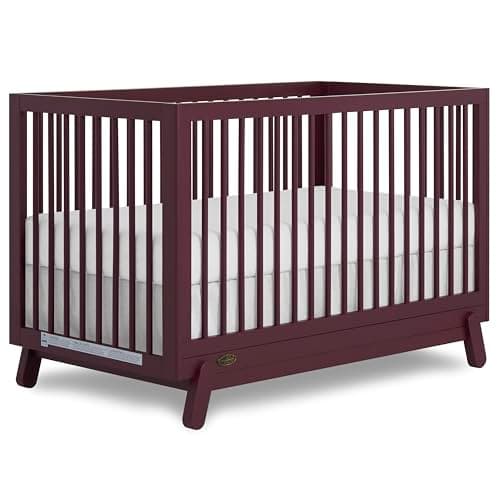 Dream On Me Hygge 5-in-1 Convertible Crib in Auburn, JPMA & Greenguard Gold Certified, Converts from Baby Crib to Toddler Bed, Daybed/Kids Sofa and Full-Size Bed
