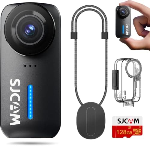 SJCAM C110Plus 128GB,4K POV Magnetic Action Camera,170° FOV Video,6-Axis Stabilization,Werable Body Camera, 30M Waterproof,for Travel,Skiing,Cycling,Built-in Mic for Vlogging,Helmet Mounte